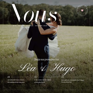 Couverture du magazine « Nous » : Léa et Hugo dans un champ, « Toutes nos premières fois », interview exclusive et 5 raisons de s'aimer