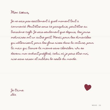 La lettre d'amour de Léa à Hugo, écrite à la main